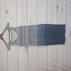 ASOS Nautical White & Blue Stripped Bodycon Tank Dress - Size 6